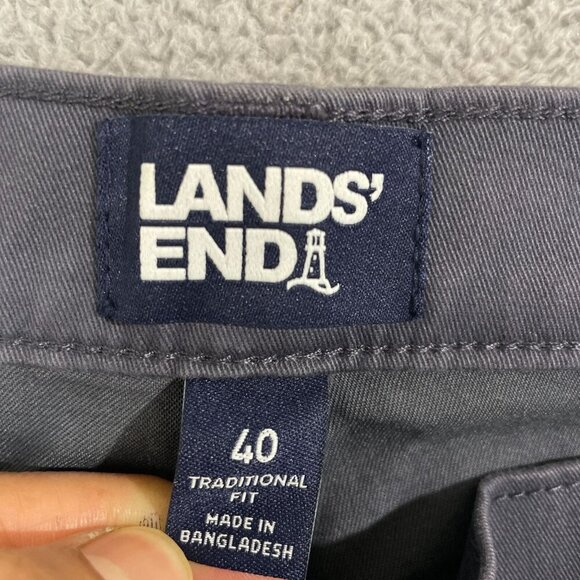 NWOT Lands' End Men's 40 Coolmax 5-Pocket Traditional Fit Charcoal Pants - Picture 5 of 8